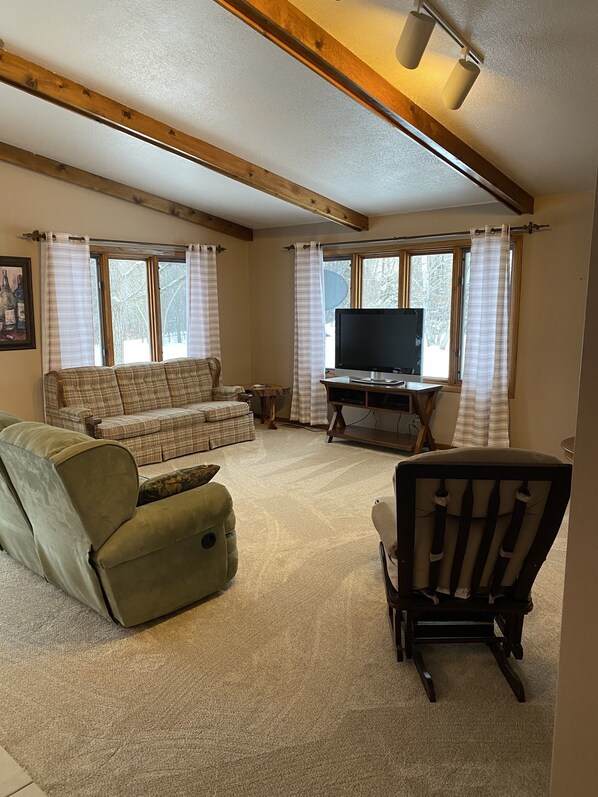 Televisión y chimenea 