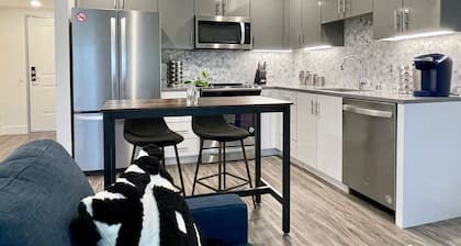 Work Here • Secure • Elevator • Luxe Kitchen & Bath • King Bed • W/D • Gig WiFi