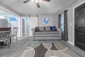 Smart TV, fireplace, DVD player, offices