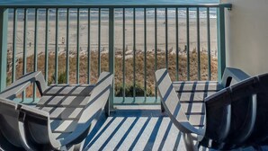 A balcony with a view of the beach and ocean. - Oceanfront Retreat | Sand Dunes Twenty-Six Twenty-Six (Myrtle Beach)