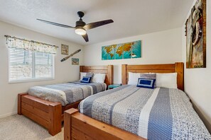 2 slaapkamers, een strijkplank/strijkijzer, internet, beddengoed