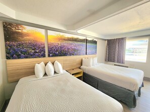 Room, 2 Queen Beds, Non Smoking | Iron/ironing board, free WiFi, bed sheets
