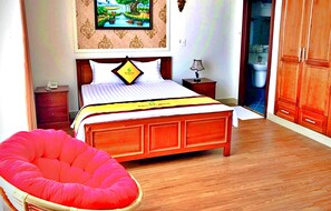 Phòng đôi Deluxe | Bộ trải giường bằng vải cotton Ai Cập, bộ đồ giường cao cấp 