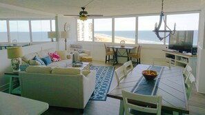 Smart TV, DVD player, books, video library