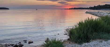 Plage à proximité, chaises longues