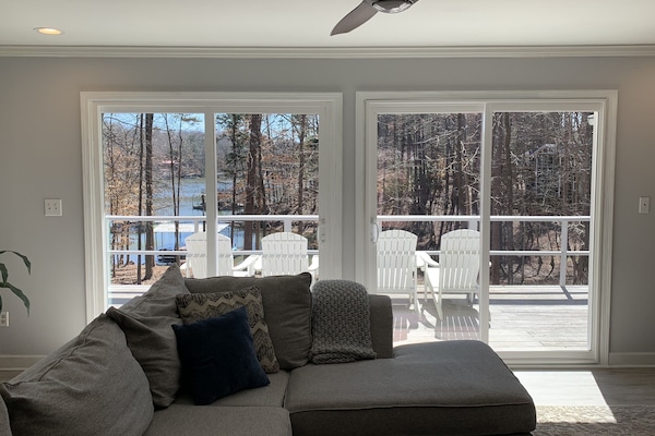 Smart TV, fireplace, table football, books