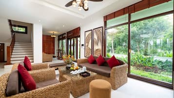 Villa, 4 Bedrooms, Beach View | Living area | Smart TV