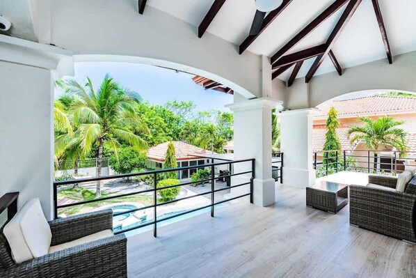 Terrace/patio - Private Beachfront Villa | Pool, Surf & Sunsets (Playa Grande)