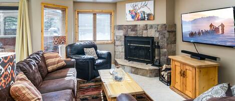 TV, fireplace, DVD player