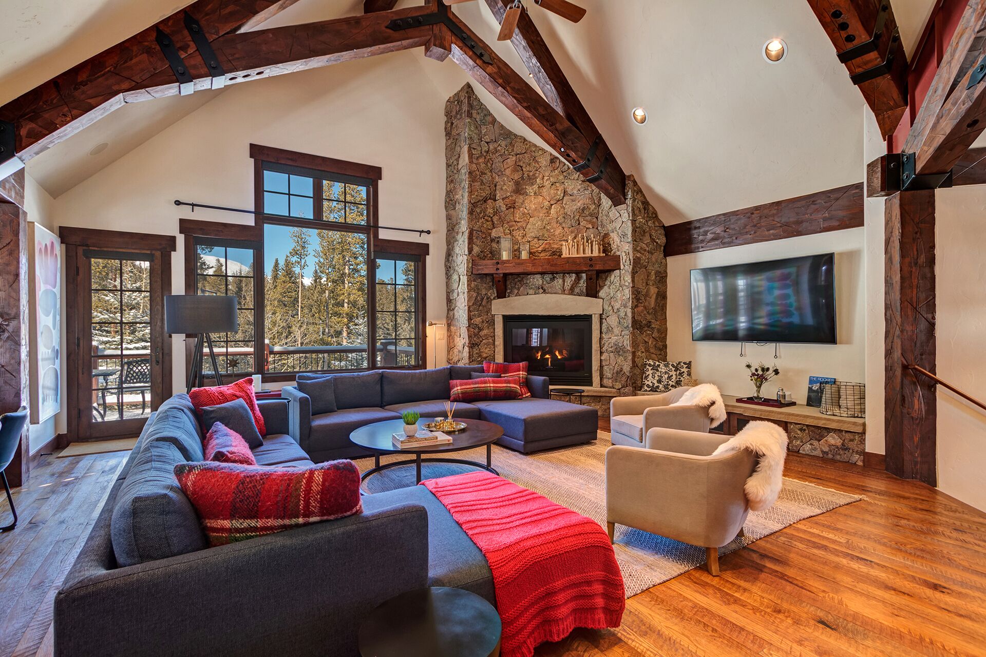 TV, fireplace, offices