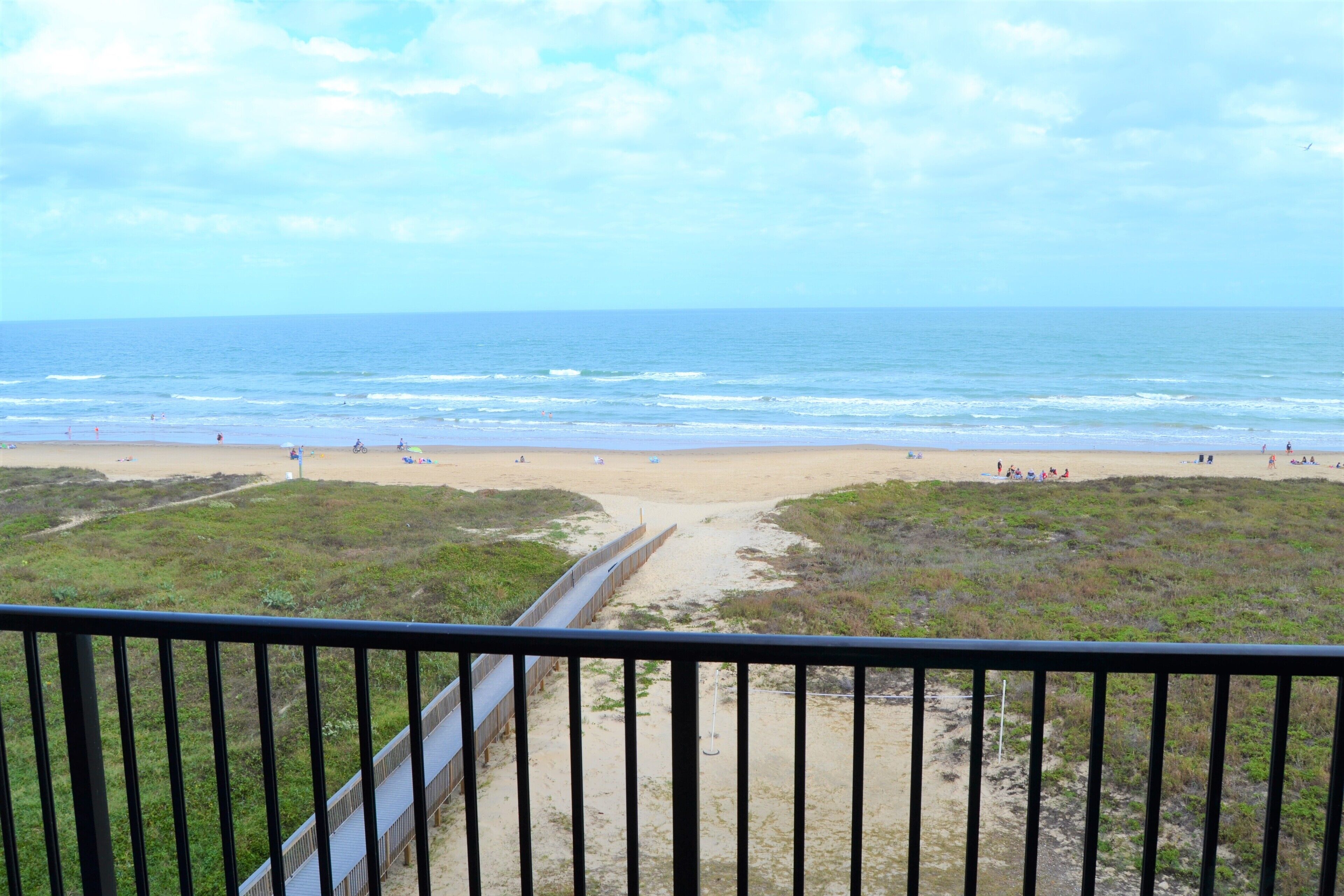 On the beach, sun loungers, beach towels