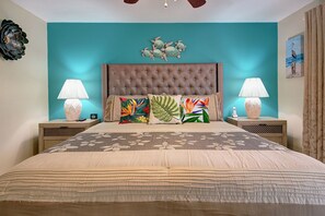 2 bedrooms, desk, iron/ironing board, travel crib