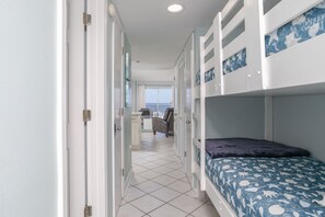 2 bedrooms, memory-foam beds, desk, iron/ironing board