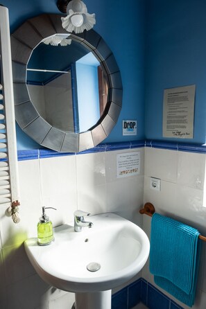 Douche, séchoir à cheveux, bidet, serviettes fournies