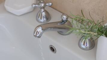A bathroom sink with a chrome faucet and a small white soap dish.