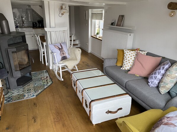 Fernseher, Kamin, Videospiele, Bücher