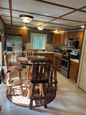 Fridge, microwave, oven, stovetop - Cozy Chalet with First Lake access just minutes from town.  Great Location (Old Forge)