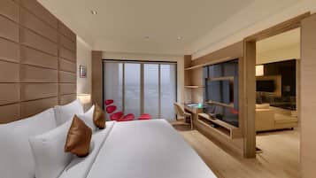 1 bilik tidur, peralatan tempat tidur premium, bar mini