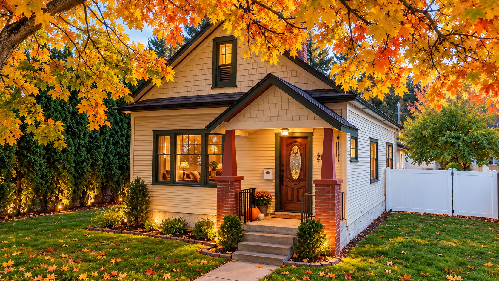 Fall is here!  A cozy welcome just in time for Thanksgiving. 