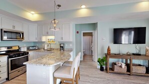 Fridge, microwave, oven, stovetop - Beachside Abode 2B by Bayley Vacation Rentals (Old Orchard Beach)