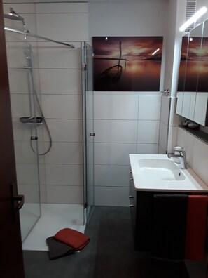 Dusche, Haartrockner, Toilettenpapier