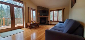 Älytelevisio, takka, videopelejä, DVD-soitin