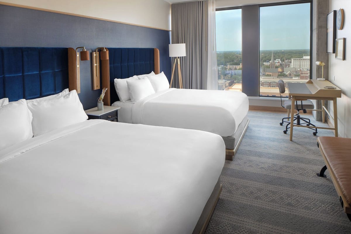 Down comforters, minibar, in-room safe, laptop workspace
