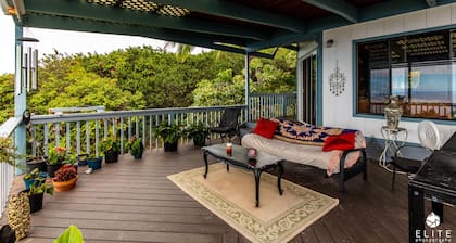 Stunning ocean views guest house in Kona Paradise, quiet & safe neighborhood.