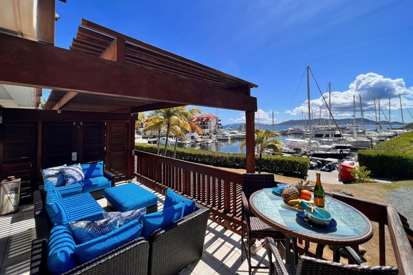 Our Actual Balcony and View of the Amazing Sapphire Beach Marina!