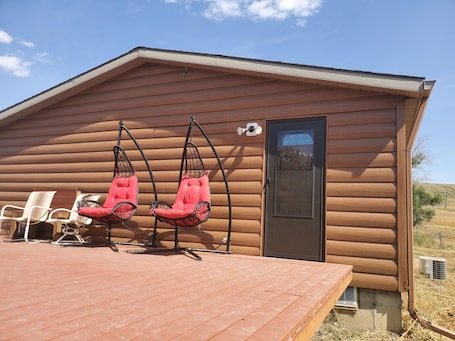 Terrace/patio. Beautiful farm home close to hunting, fishing and hiking