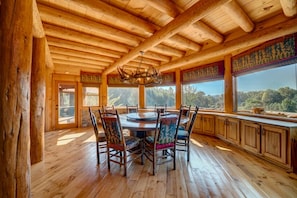 Dining - Lonesome Dove - Custom Western Style Log Lodge | Screened in outdoor living (Blue Ridge)