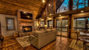 TV, fireplace, video games