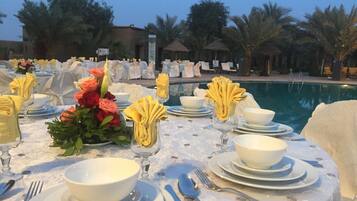 Outdoor banquet area
