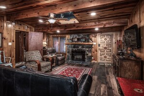 TV, fireplace, table football, stereo