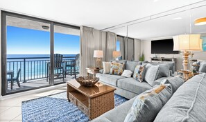 Flat-screen TV, DVD player