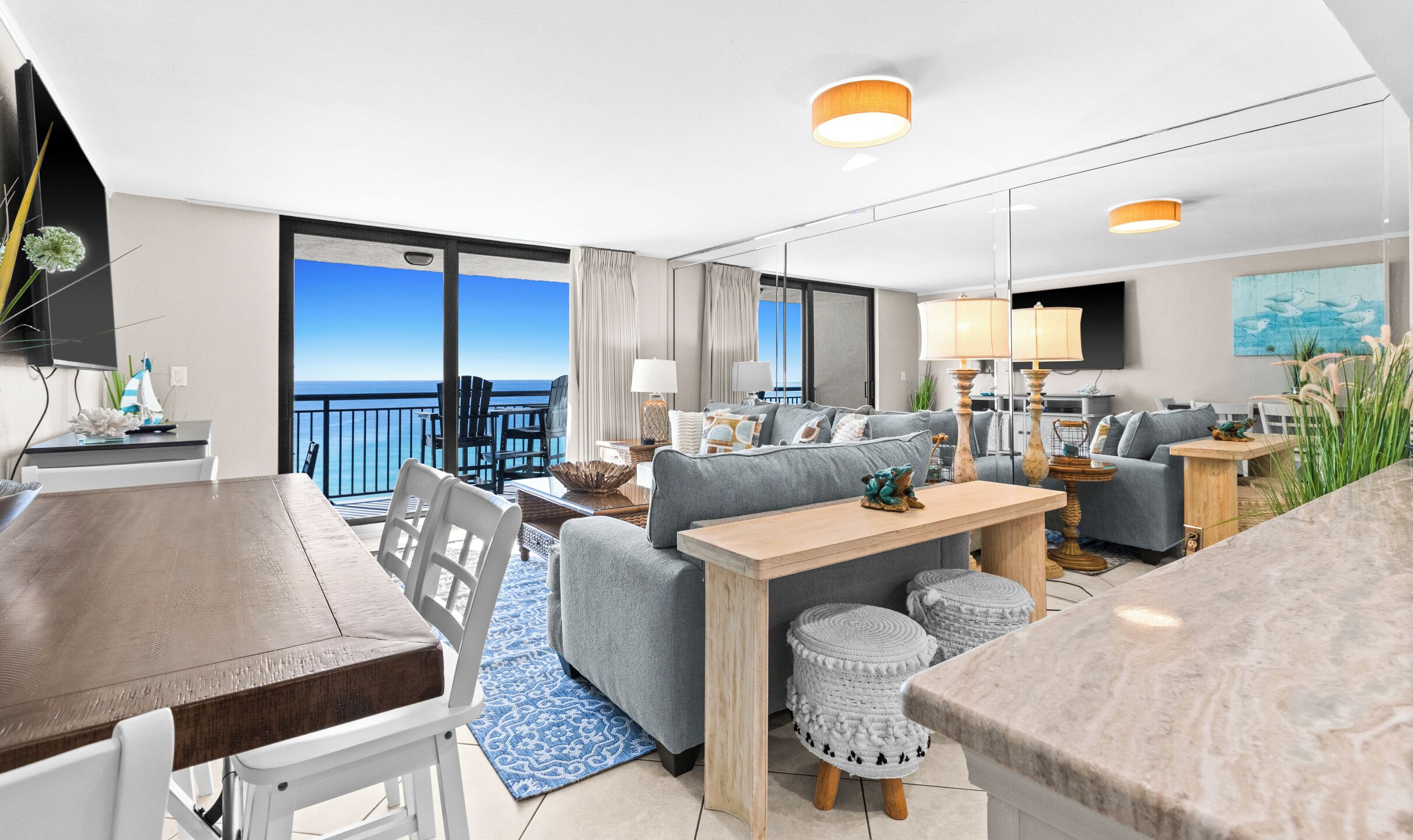 Flat-screen TV, DVD player