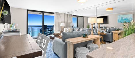 Flat-screen TV, DVD player