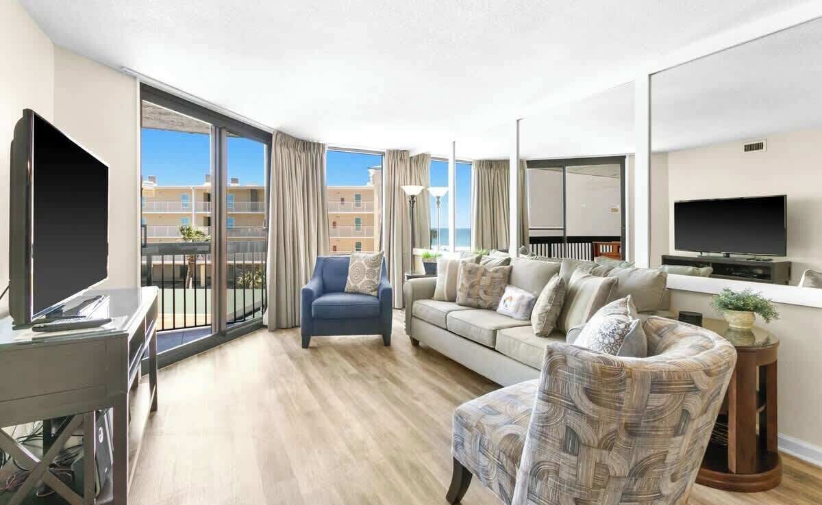 Flat-screen TV, DVD player, offices