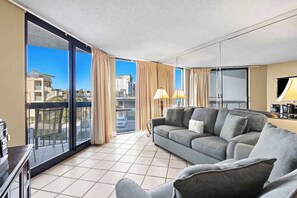 Flat-screen TV, DVD player