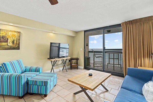 TV, DVD player, offices - SunDestin 1BR Condo With Floor-to-Ceiling Gulf Views (Destin)