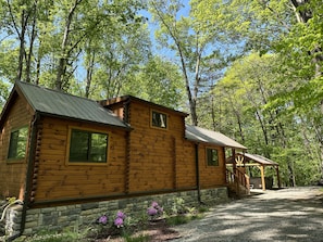 Exterior - Secluded Log Cabin with Premium Hot Tub under Gazebo (Logan)