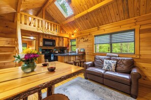 Interior - Secluded Log Cabin with Premium Hot Tub under Gazebo (Logan)