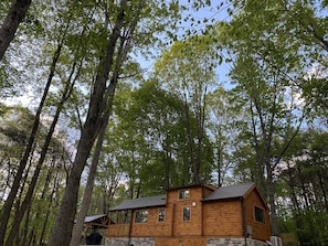 Exterior - Secluded Log Cabin with Premium Hot Tub under Gazebo (Logan)