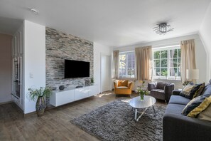 TV, DVD player, stereo