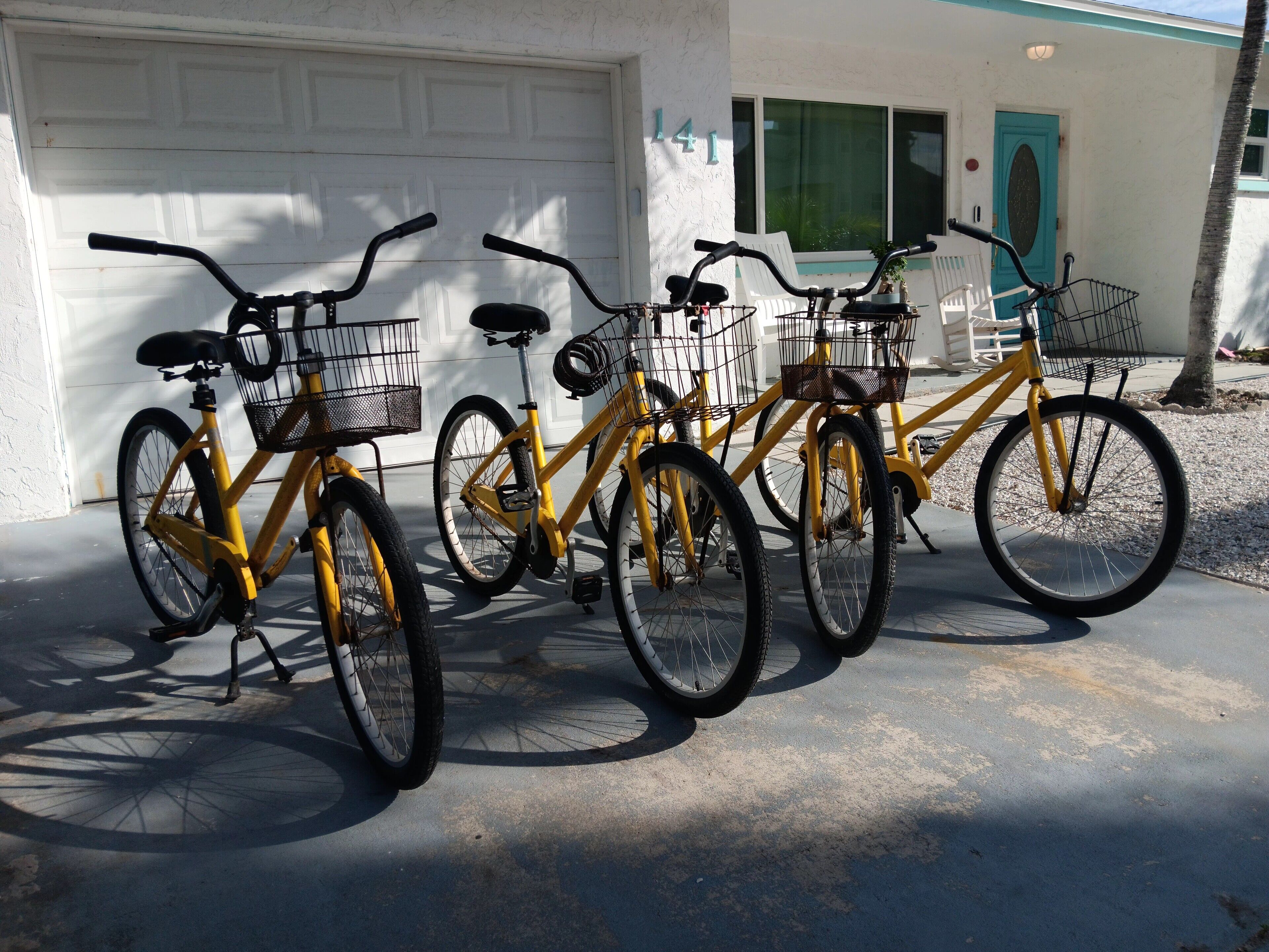 4 bikes for moving around the island, Times Square, restaurants, & stores.
