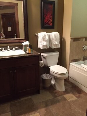 シャワー付き浴槽、ジェットバス、ヘアドライヤー、タオル