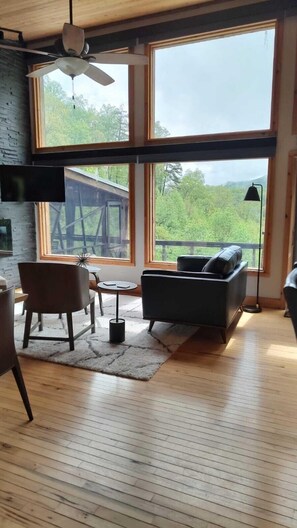 TV, fireplace, table football