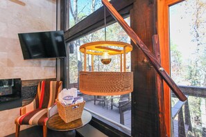 Interior - Woodland Loft 1 - Modern-Industrial Mountain Getaway for Two (Bryson City)