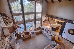 TV, fireplace, DVD player, table football