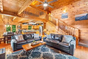 Smart TV, fireplace, video games, DVD player
